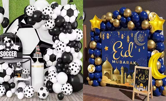 Nous pouvons personnaliser les chaînes de ballons