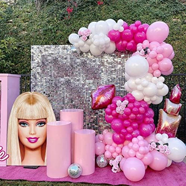 Ensemble d'arche de chaîne de ballons à thème rose Barbie