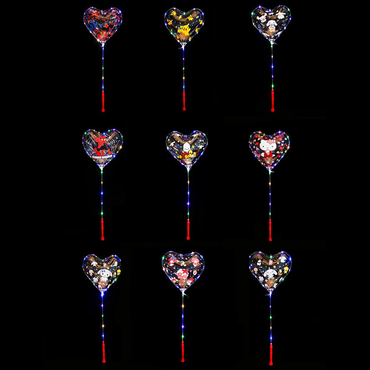 Ballons Bobo imprimés en forme de coeur