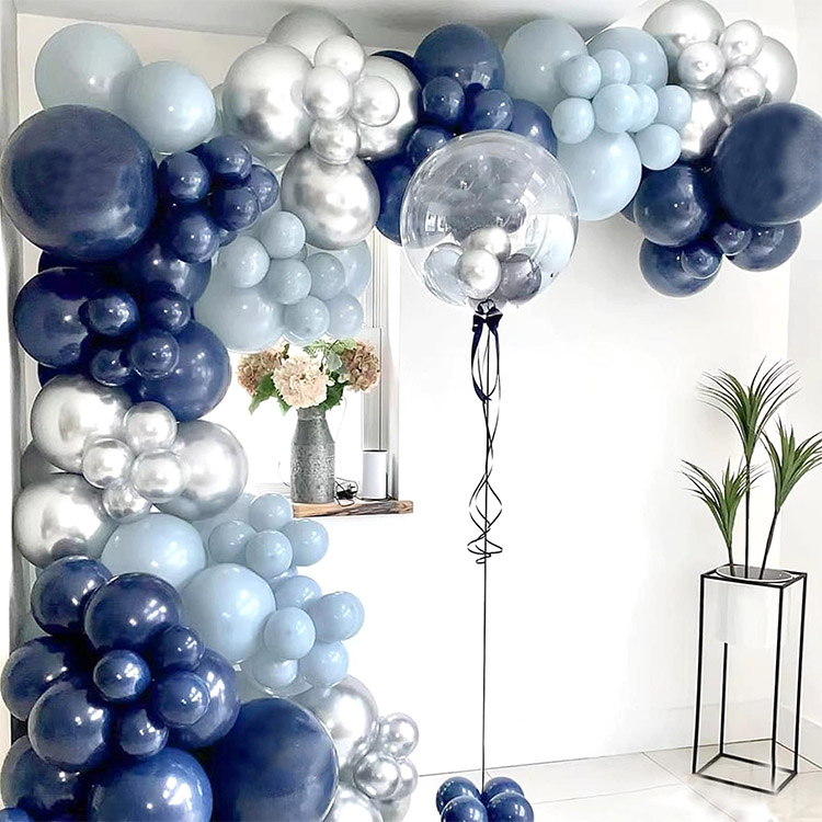 Kit Guirlande de Ballons Bleu Nuit et Bleu Glace