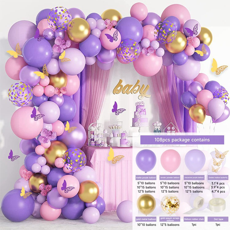 Kit d'Arche de Ballons Papillon Violet Premium