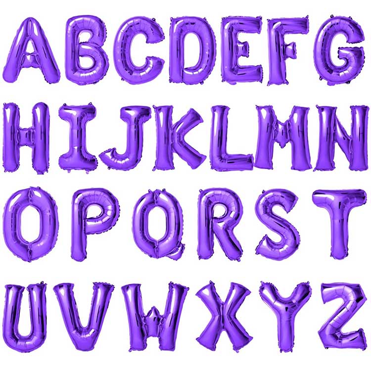 Ballons à lettres en aluminium violet