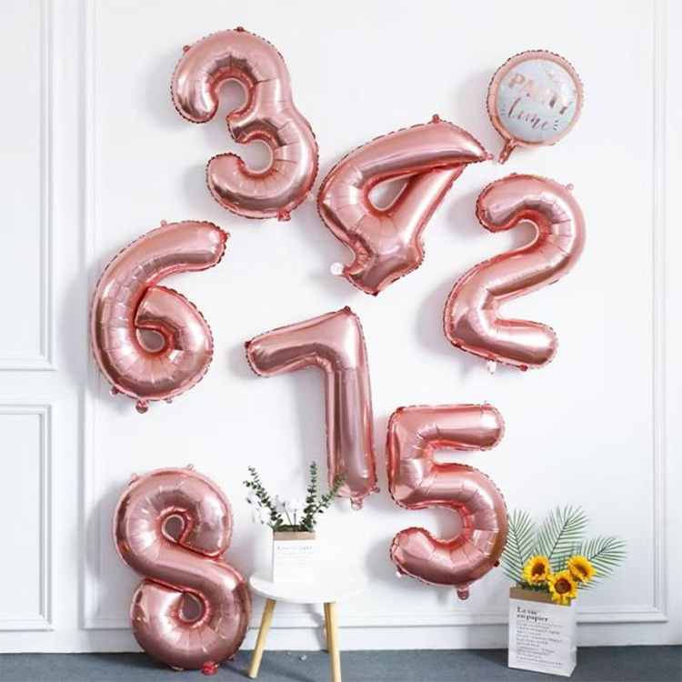 Ballon Chiffre Or Rose