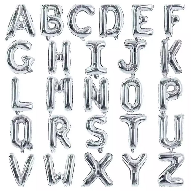 Ballons de lettre de feuille d'argent